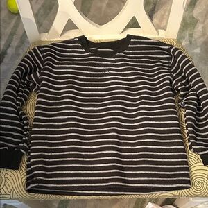 Classic Black and White Striped Kids Sweatshirt
